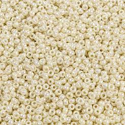 MIYUKIラウンドロカイユビーズ  日本製シードビーズ  8/0  （rr486)アイボリーパールセイロンab  8/0  3mm  穴：1mm  約422~455PCS /ボトル  10 G /ボトル&nbsp;SEED-JP0009-RR0486