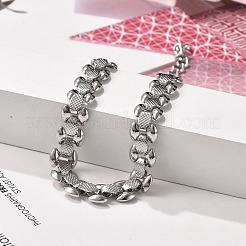 女性用304ステンレススチールオーバルリンクブレスレット  ステンレス鋼色  7-1/4x1/4インチ（18.4x0.8cm）&nbsp;BJEW-F488-19P