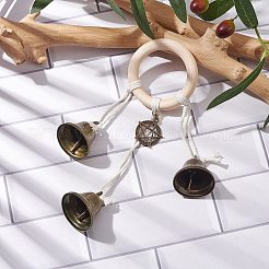 Защитные колокольчики ведьмы из сплава и железа для дверной ручки HJEW-JM01895