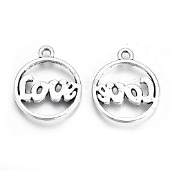 Tibetischer stil Aluminium Anhänger & Charms&nbsp;LS-TIBE-S323-025AS-RS