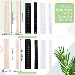 6 пара 6 стилей из нержавеющей стали для женщин 3 ряда x 15/16 крючка удлиненный корсет бюстгальтер удлинитель FIND-BC0004-70