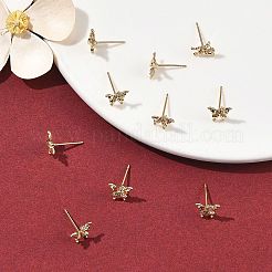 Aretes de circonita cúbica transparente con micropavé de latón Shegrace&nbsp;XGRQ4N197-725G