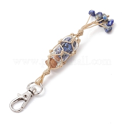 Botella de deseos de vidrio dentro de la bolsa de chips de piedras preciosas de chakra decoraciones colgantes&nbsp;HJEW-JM01912