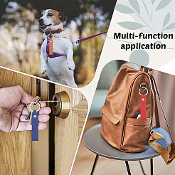 10шт 5-х цветный брелок из искусственной кожи с железной петлей для ремня для ключей KEYC-CL0001-07B