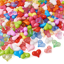 185 шт. 21-цветные непрозрачные и прозрачные и с УФ-покрытием акриловые бусины MACR-TA0002-37