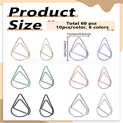 60 шт. 6-х цветные скрепки из нержавеющей стали&nbsp;TOOL-LP0001-27