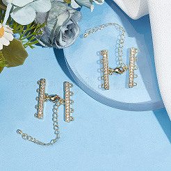 4 Set 2 Farben Messing Micro Pave Zirkonia Kettenverlängerung&nbsp;ZIRC-BBC0023-64