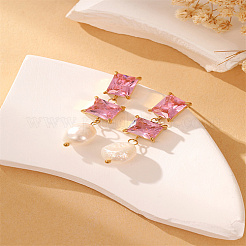 Стеклянные квадратные серьги-гвоздики UK2895-4