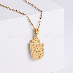 Vintage Gothic Edelstahl Hamsa Hand Anhänger Halsketten&nbsp;EB2797