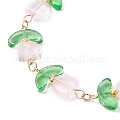 Armbänder aus Glasblumenperlen&nbsp;BJEW-JB09788-01