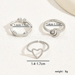 3 шт. 3 кольца-солитера с кубическим цирконием&nbsp;VX3792-1