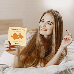 Деревянные памятные открытки WOOD-WH0040-004