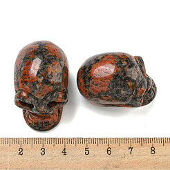 Хэллоуин натуральные статуэтки из лабрадорита и черепа DJEW-L021-01D