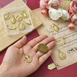 12 шт. 6 стиля латунные подвески с цирконием&nbsp;KK-CJ0002-19