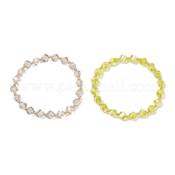 2 шт. гальванизированные прозрачные стеклянные бусины эластичные браслеты для мужчин и женщин BJEW-JB12237