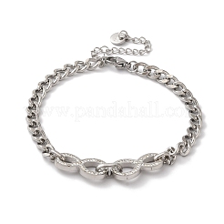 Bracciale in acciaio inossidabile 304 con micro pavé di zirconi cubici&nbsp;BJEW-C070-02P