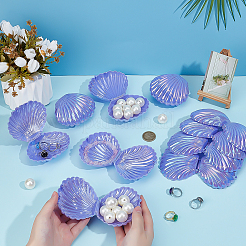 Шкатулки для хранения ювелирных изделий в форме ракушек из перламутрового пластика&nbsp;AJEW-WH0695-138A-01