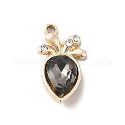 Uvメッキ合金ペンダント  クリスタルラインストーンとガラス  ゴールドカラー  ミックスカラー  20x11x5mm  穴：1.5mm&nbsp;ALRI-M020-06G