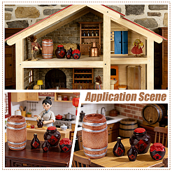 5 Stück Miniaturornamente aus Holzfässern&nbsp;DIY-WH0308-915