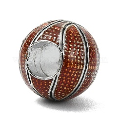 Basketball-Legierungs-Emailleperlen&nbsp;FIND-G113-05AS