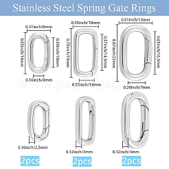 6 шт. 3 стиля пружинных затворных колец из нержавеющей стали&nbsp;STAS-BBC0008-33