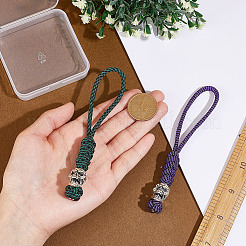 2 шт. 2 цвета ручной работы из нейлонового парашютного шнура подвесные украшения для мужчин KEYC-HY0001-32A