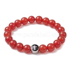 Braccialetti di stirata corniola naturali&nbsp;BJEW-JB12179-02