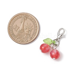 6 шт. подвесных украшений из акрила и смолы с имитацией кошачьего глаза 6 цветов&nbsp;HJEW-JM03888