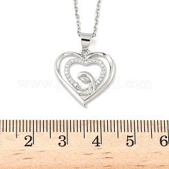 Muttertags-Halsketten aus Messing mit Mikropflaster und klarem Zirkonia&nbsp;LS-NJEW-C085-01C-P