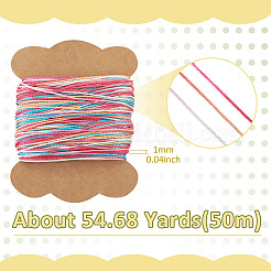 50mのグラデーションカラーワックスポリエステルコード  ラウンド  カラフル  1mm&nbsp;YC-TADJ0001-04B