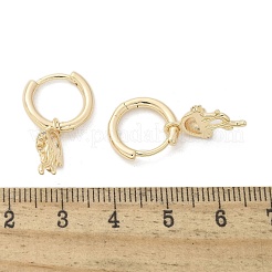 Серьги-кольца из латуни с прозрачным фианитом EJEW-Q014-04G