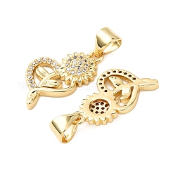 Латунные микропаве прозрачные подвески с фианитом&nbsp;KK-K408-50G