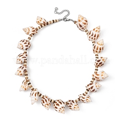 Halsketten aus natürlichen Spiralmuscheln und Kokosnussperlen aus dem Ozean&nbsp;NJEW-JN06303