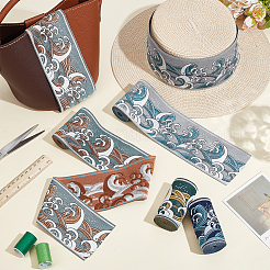 8 м 4-х цветная полиэстеровая лента с волнистым узором в японском стиле OCOR-PH0006-17