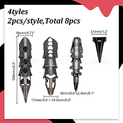 8 шт. 4 стиля колец из сплава&nbsp;RJEW-AR0001-08