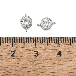 Messing Pflaster klar Kubisch Zirkonia flache runde Anschluss Charms&nbsp;XGRQ3D002-500P