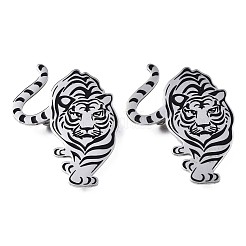 Значок на лацкан из нержавеющей стали 201 с изображением тигра JEWB-N007-119P