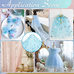 2м полиэстеровая сетчатая ткань со снежинками&nbsp;DIY-WH0622-386B