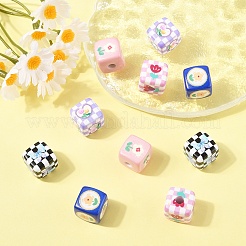 10шт 5 цвета непрозрачные акриловые бусины&nbsp;SACR-YW0001-90