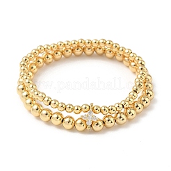 Браслеты из латуни с микропаве из круглых бусин кубического циркония для женщин BJEW-B148-02A-G