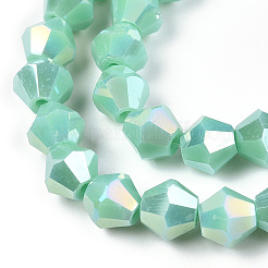 Непрозрачные однотонные гальванические стеклянные бусины EGLA-A039-P6mm-B20