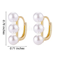 Серьги-кольца с тройным жемчугом и ракушками JE1001A