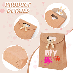 Прямоугольные подарочные пакеты из крафт-бумаги CON-WH0088-79