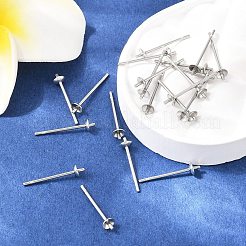 Фурнитура для сережек-гвоздиков из нержавеющей стали оригинального цвета&nbsp;X-STAS-Q036-1