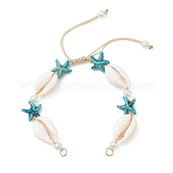 Изготовление браслета из натуральных раковин каури и морских звезд&nbsp;AJEW-JB01532