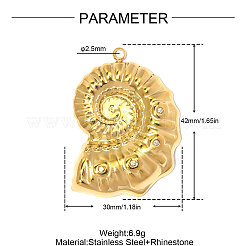 Pendentifs en acier inoxydable 304 avec strass en cristal&nbsp;RB-OY001-55G-01