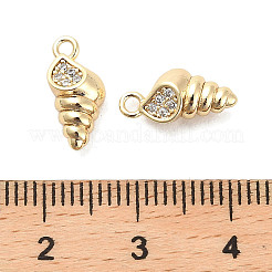 Латунные микропаве прозрачные подвески с фианитом&nbsp;KK-C054-03G