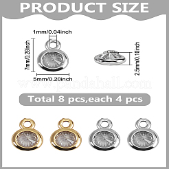 8 шт. 2-х цветные латунные подвески с кубическим цирконием&nbsp;ZIRC-LP0001-45