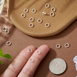 スターリングシルバーのスプリット丸カン 925 個  ダブルループ丸カン  丸い輪  銀  5x1mm  内径：3.5mm  20個/セット&nbsp;STER-TA0001-48D