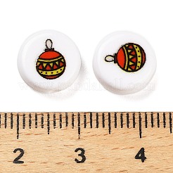 Weihnachtsmotiv bedruckte undurchsichtige Acrylperlen&nbsp;OACR-R004-01H
